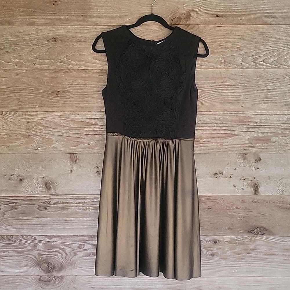 Belle Badgley Mischka Black and Bronze Dress Size 6
